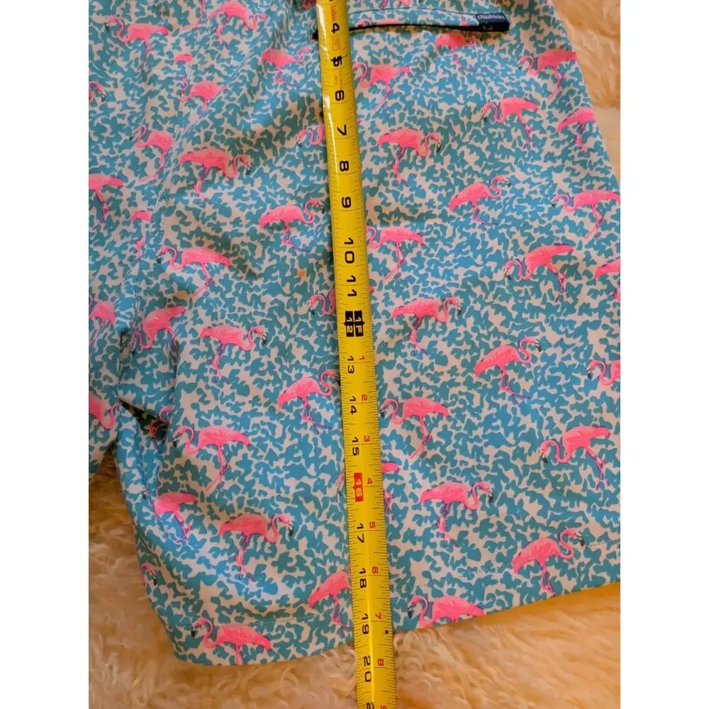 Chubbies Men's 2XL The Domingos Are For FlamingosSwim Trunks 3 Pocket Blue